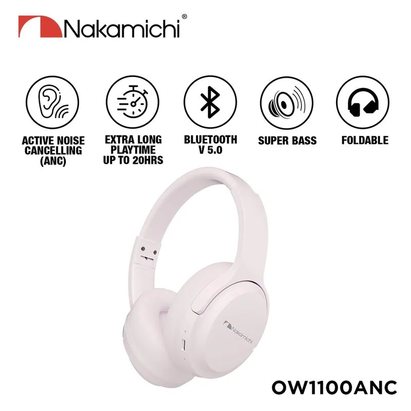Nakamichi OW1100ANC 主動式降噪藍牙耳機 - 櫻花