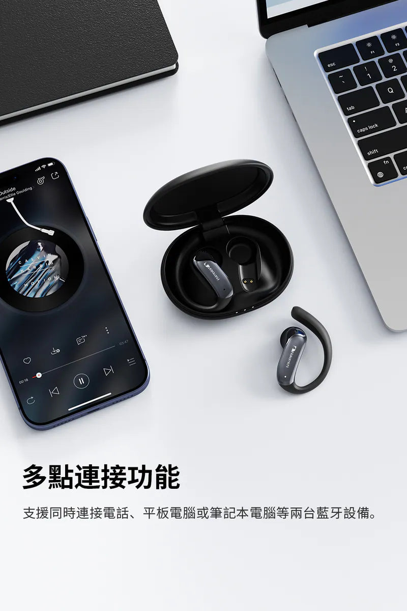 Nakamichi OP-TW009 LITE 開放式可調記憶鈦合金絲掛耳藍牙耳機